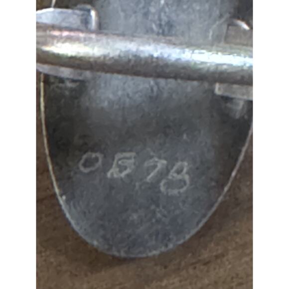 Vintage Navajo Native American Sterling Silver Coral & Turquoise Leaf Ring Sz 7 - Picture 5 of 6